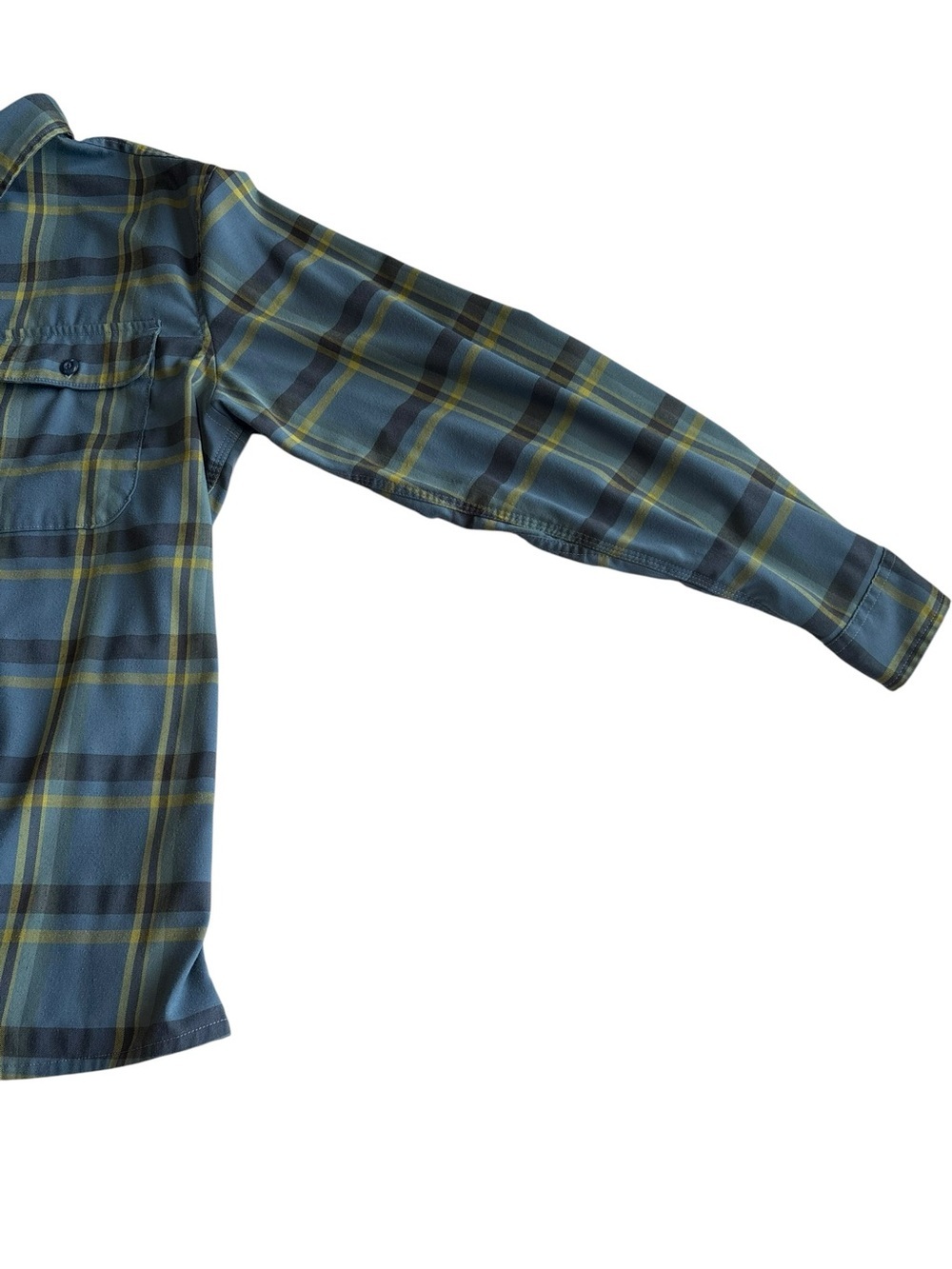 Mountain Hardwear Plaid Button Up Shirt XL Blue Stretch Outdoor - Picture 7 of 12